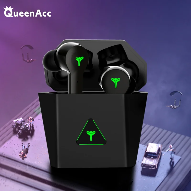 

QueenAcc TWS Gaming Bluetooth Headset 60S Low Latency HiFi Sound Music Game Dual Mode Waterproof HD Call IPX5 Headphone Earphone