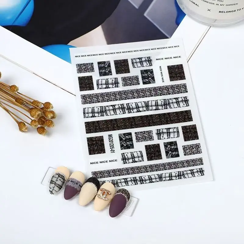 3D Nail Sticker Design DIY Tips Nail Art Decoration Packaging Self-adhesive Transfer Decal Slider