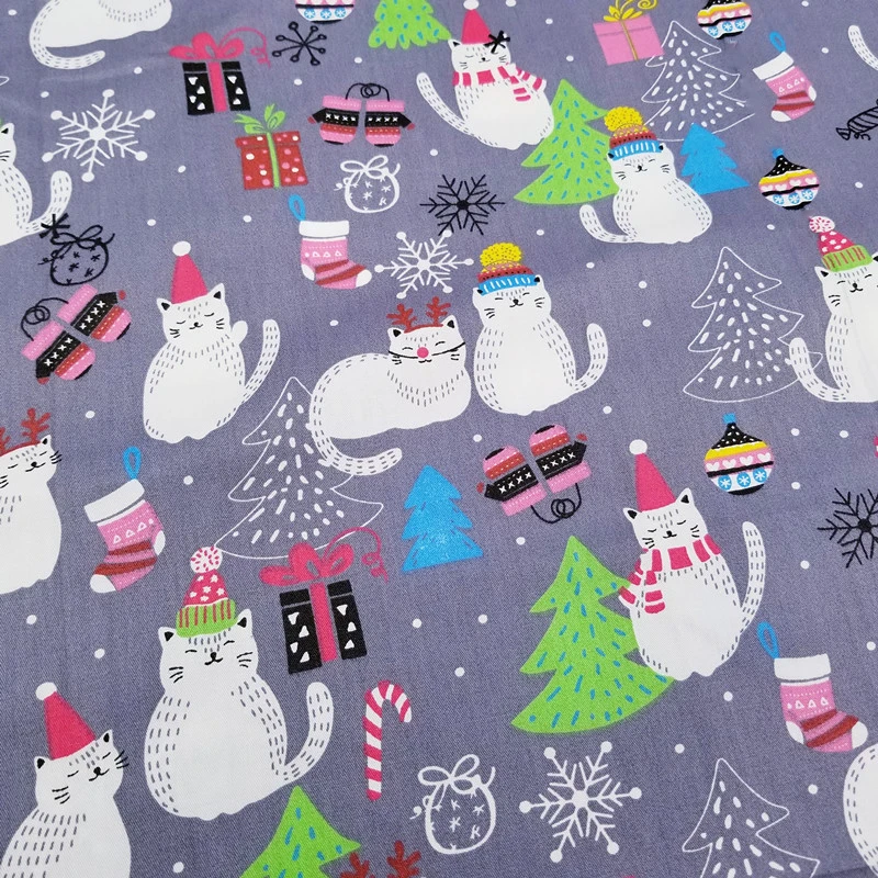 Рождественское украшение 100% хлопчатобумажная саржевая ткань Лоскутная Ткань