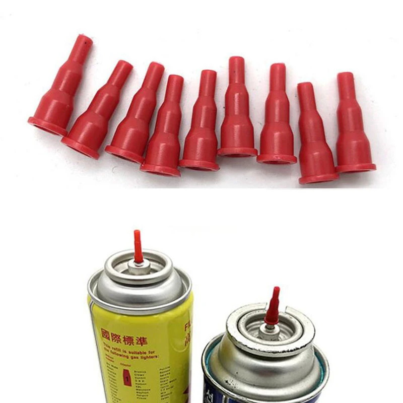 

9pcs/Lot Reusable Plastic Butane Gas Refill Head Convert Cassette Tank Into Inflatable Tank Lighter Spray Gun Universal Adapter