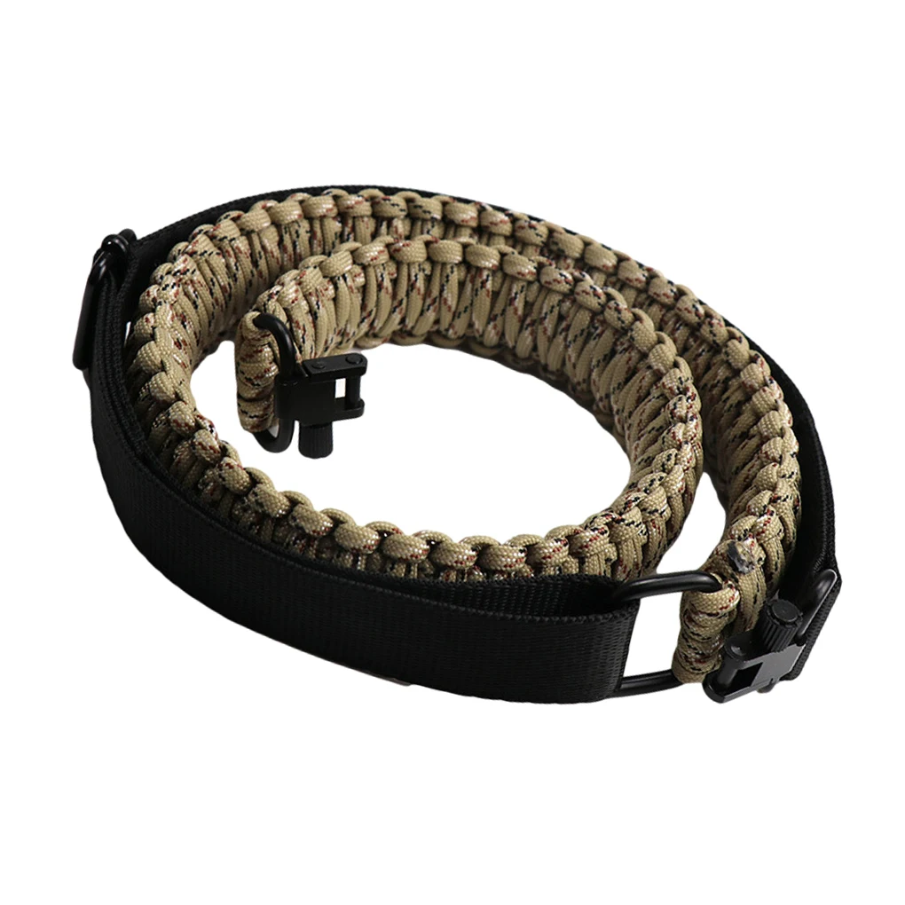 

Tactical Rifle Adjustable Strap Shoulder 2 Point Adjustable Paracord 7 Core Rope Gun Strap Nylon Buckle Belt Hunting Accessories