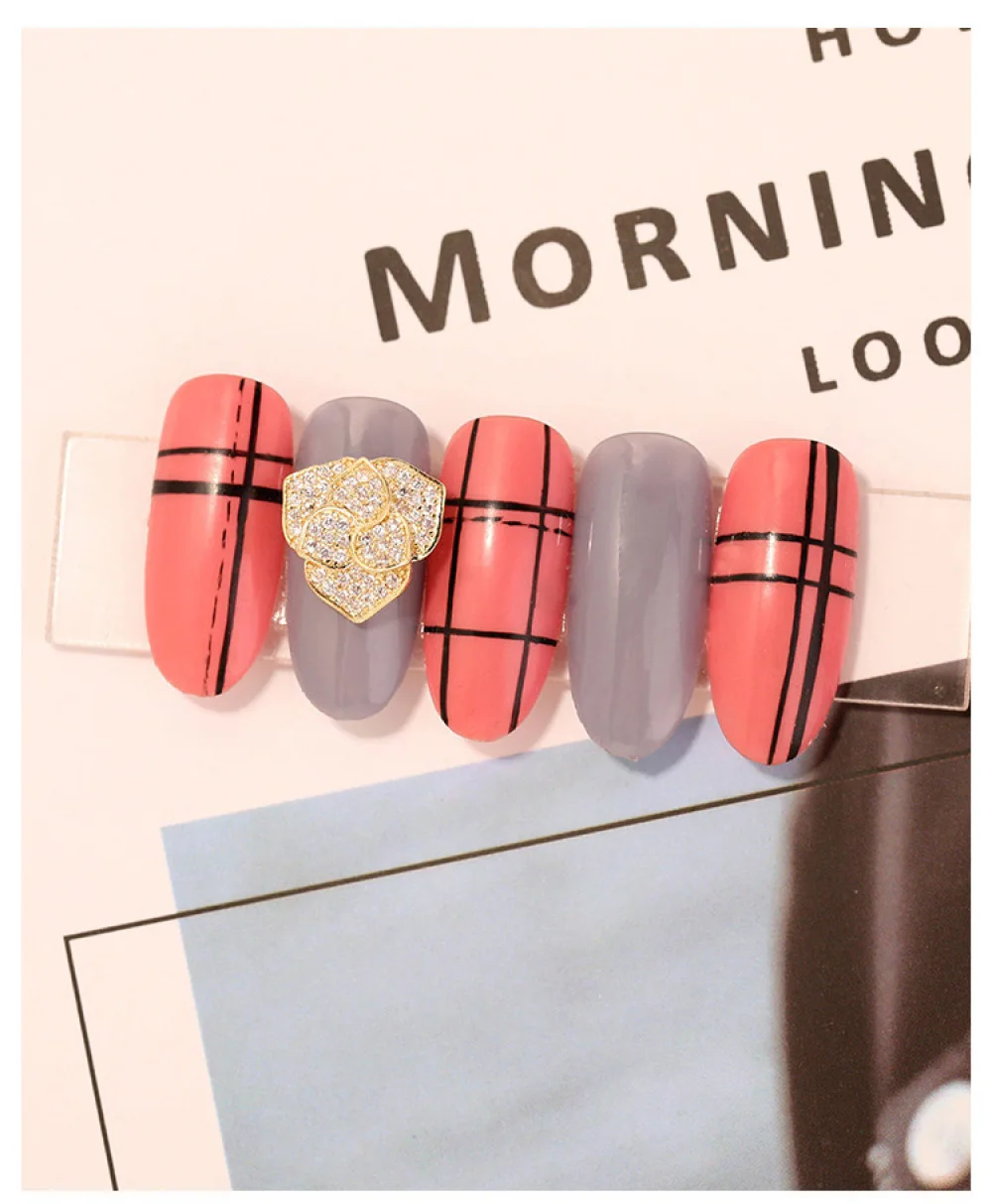 

10pcs/Lot Nail Parts Korea Japan Style Flower Crystal Alloy Nail Art Metal Manicure Accessories DIY Decoration Nails Charms