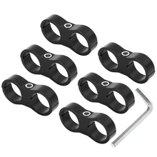 X Autohaux 6pcs Black AN12 24mm Hose Separator Clamp Fitting Adapter with Wrench for Car