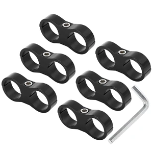 x autohaux 6pcs black an12 24mm hose separator clamp fitting adapter with wrench for car free global shipping