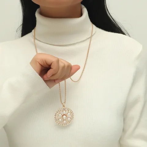 Новое изящное Простое жемчужное ожерелье с бриллиантами в стиле барокко ожерелье с кулоном Ожерелье модная одежда для работы ювелирные изделия аксессуары