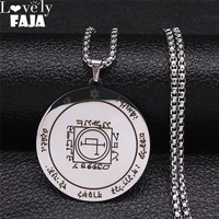 26 fifth pentacle of the sun seal of solomon silver color stainless steel necklaces chain for womenmen jewelry xh252s03