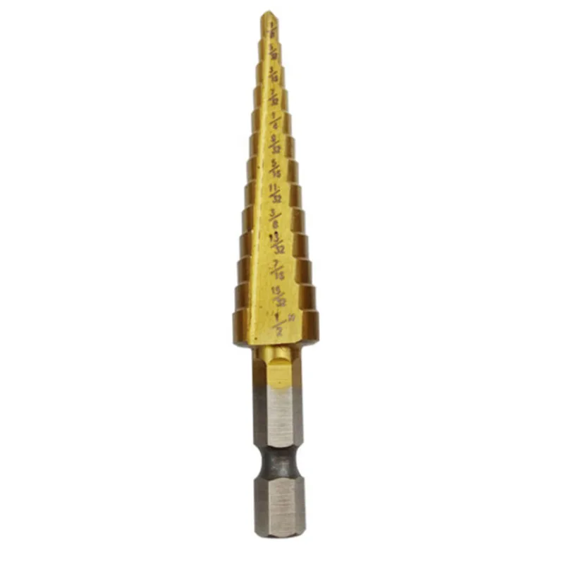 

1/8 To 1/2,1/4 Hex Shank HSS 13 Steps Drill Bits Hole Cutter 13 Steps Durable