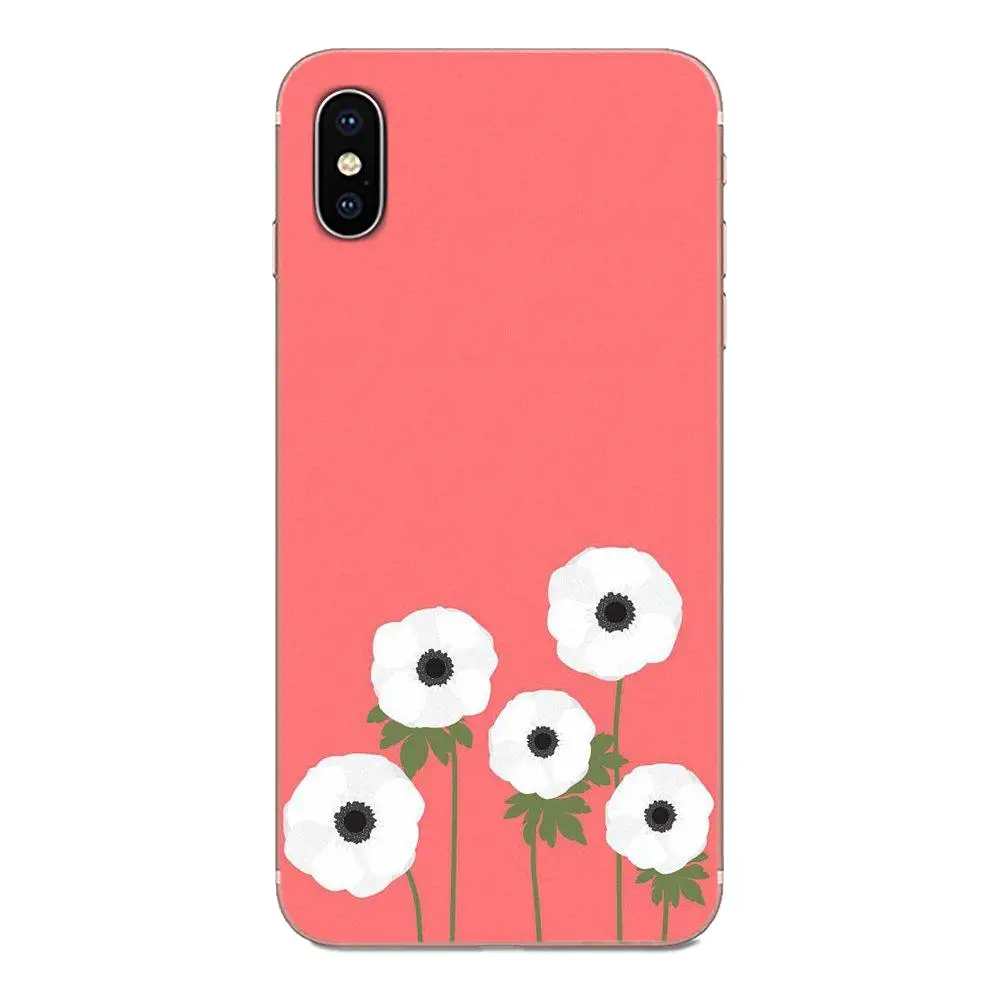 Red Poppies On Black Style Cornflowers For Huawei Honor Mate 7 7A 8 9 10 20 V8 V9 V10 V30 P40 G Lite Play Mini Pro P Smart | Мобильные