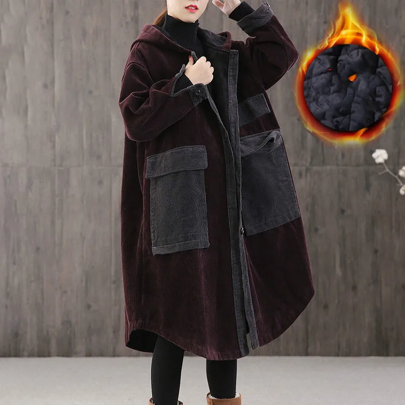 

Women 2021 New Winter Mid-Long Wadded Jacket Female Oversize Loose Hooded Padded Parka Lady Warm Thick Casual Cotton Coats B120