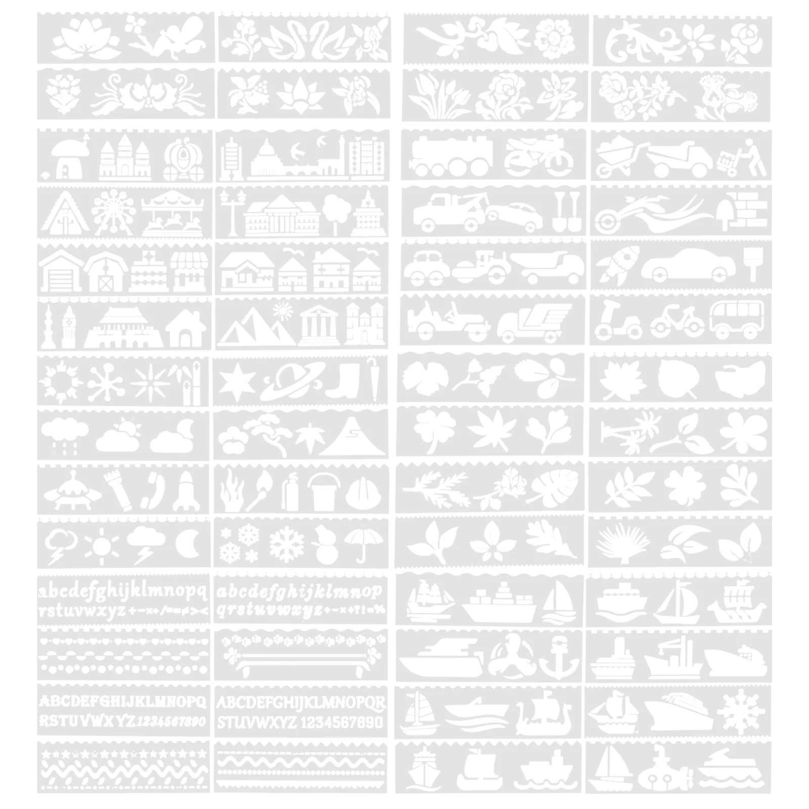 

56pcs Cartoon Design Stencils Multifunctional Stencils Reusable Templates