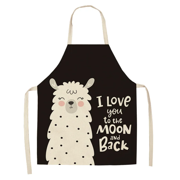 Senyue 1Pcs Lovely Cartoon sheep Printed Kitchen Aprons for Women Kids Sleeveless Cotton Linen Cooking Cleaning Tools | Дом и сад
