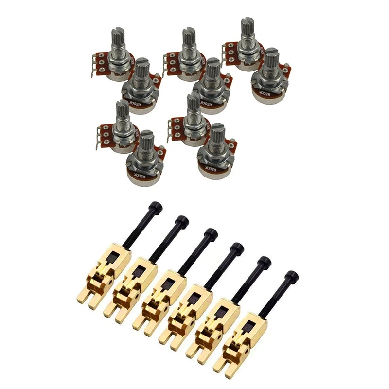 

Потенциометры Dropship-10Pcs Pots B500K для бас-гитары с системой двойной блокировки 6 шт., седла для Floyd-Rose