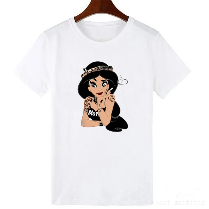Корейские топы для девочек; Kawaii; уличная одежда; летняя модная футболка с графическим принтом; Femme; забавная принцесса; Vogue; Harajuku; футболка; женская одежда - Цвет: 0321