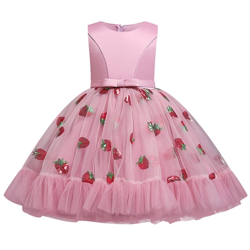 Вечерние платья с вышивкой для девочек Платье цветами и бусинами Одежда свадьбы