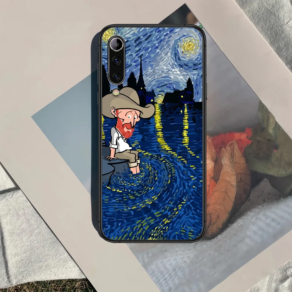 

art oil painting van Gogh Phone case For Xiaomi Mi note 10 A3 9 MAX 3 A2 8 9 Lite Pro ultra black Etui 3D Cover Tpu Shell
