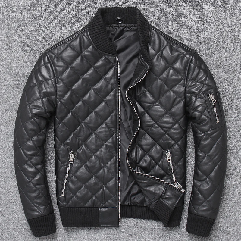 

Free shipping,New arrival.winter warm cotton genuine leather jacket.quality plaid sheepskin coat.man leather clothes.sales