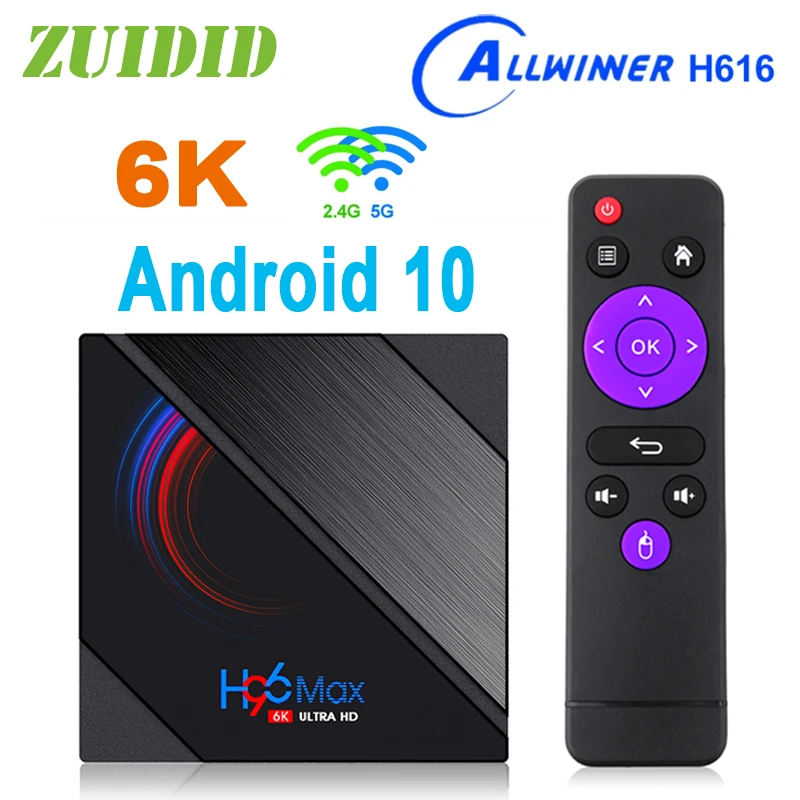 Приставка Смарт ТВ H96 Max Android 10 4 + 64 ГБ 1080p 4K|ТВ-приставки и медиаплееры| |