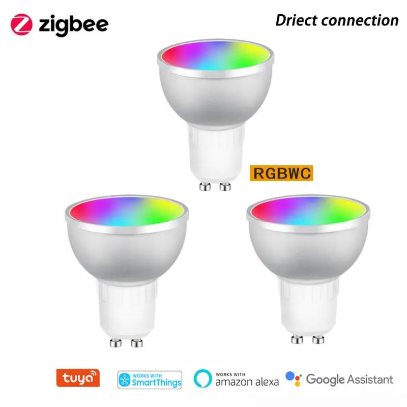 Gu10 Tuya Zigbee 3 0 Smart LED лампочки 5 Вт RGBCW светодиодный Ночной светильник накаливания