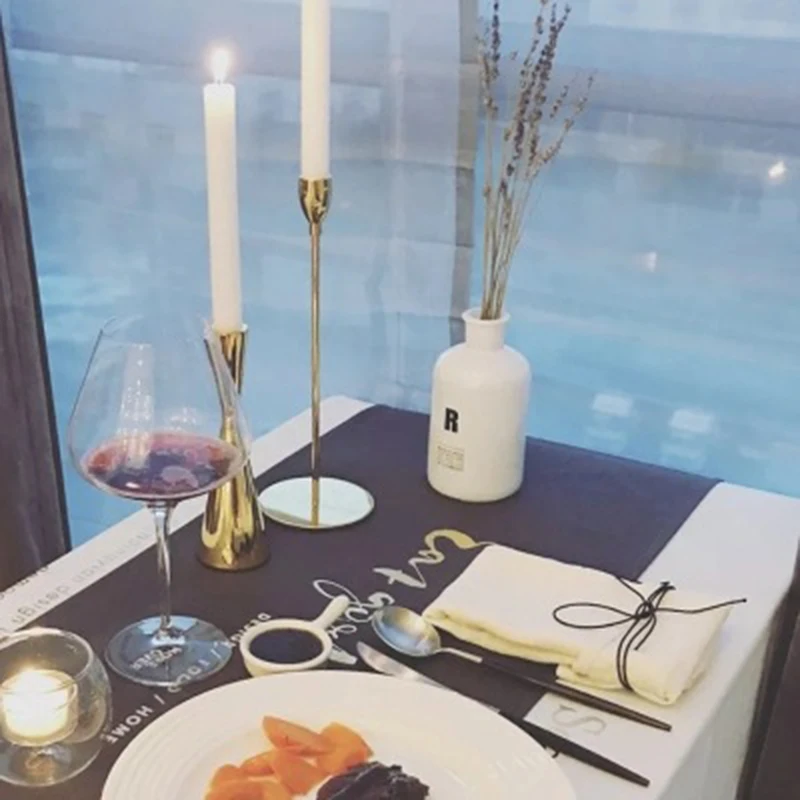 Латунь Золотой металлический конус подсвечники подсвечник Винтаж современный