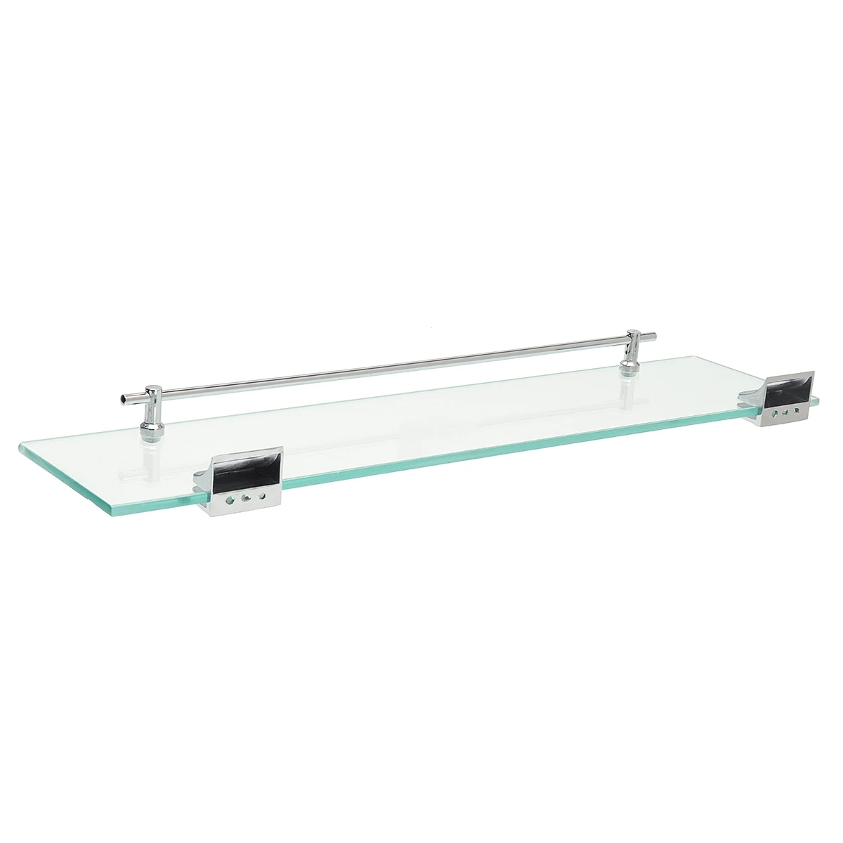

Modern 1 Tier Tempered Glass Bathroom Shelf Aluminum Storage Organizer Rack Rectangular Long 52cm Load-bearing 5 KG