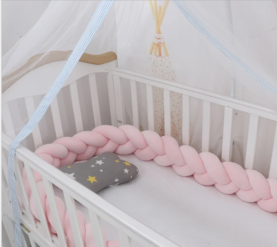 Нордическая длинная подушка с узелком из хлопка для дивана детский бампер защита