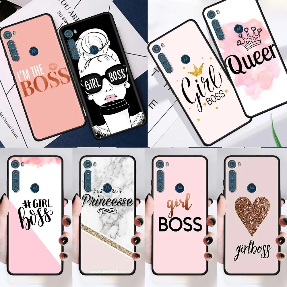 

Silicone Case for Motorola G9 Play One Fusion G8 Power Lite G10 G30 Edge Plus E6s G Stylus Soft Coque Boss Girl Queen