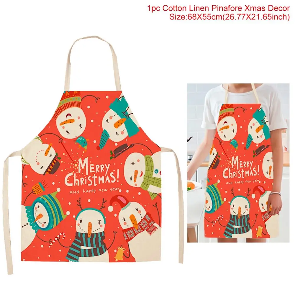 Christmas Apron 5 QIFU Рождественские украшения для дома Navidad чехлы на стулья Санта Клаус Noel подарок на год - Цвет: Christmas Apron 5