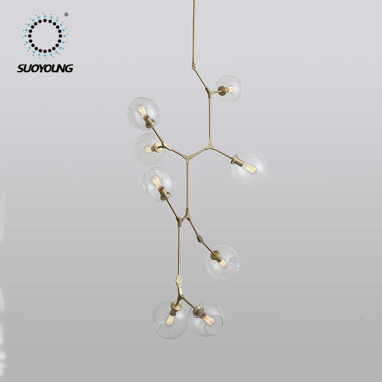 Дымчатый цвет люстра стеклянная лампа абажур светодиодные подвесные