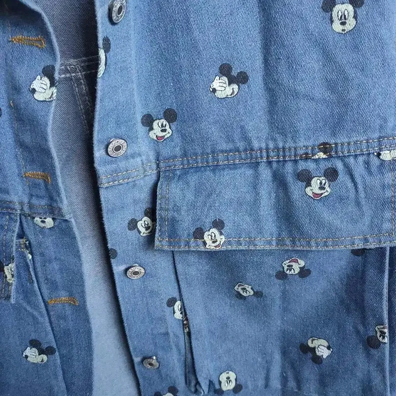 Куртка женская джинсовая с большими карманами свободная синяя длинная