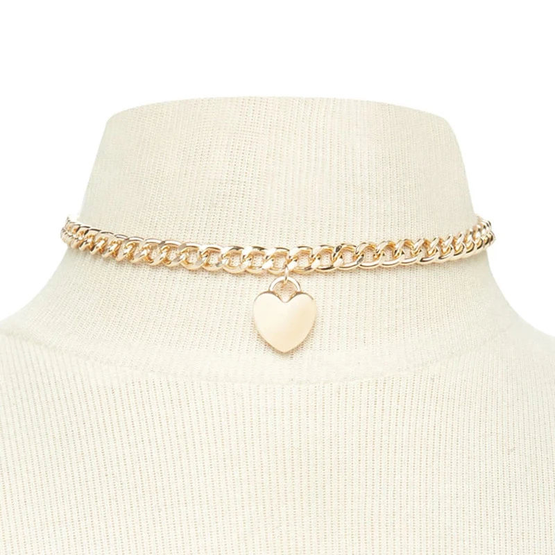 

Модный женский чокер в стиле панк, ожерелье с милым сердцем, чокер, ожерелье с подвеской, аксессуары для шеи