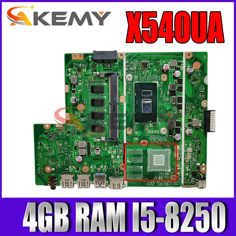

X540UA motherboard 4GB RAM I5-8250 CPU mainboard For ASUS X540UBR X540UB X540UA X540U X540 laptop motherboard Tested