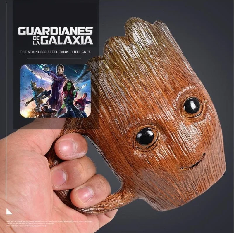 Кофейная чашка Groot, подарки, чашка из нержавеющей стали, креативная мультяшная пивная кружка, Детская Милая модельная чашка