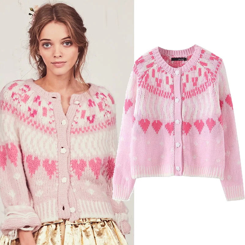 women cardigans winter knitted coat 2019 new fashion flower single button elegant pink thick knitwear femme warm chic sweaters |