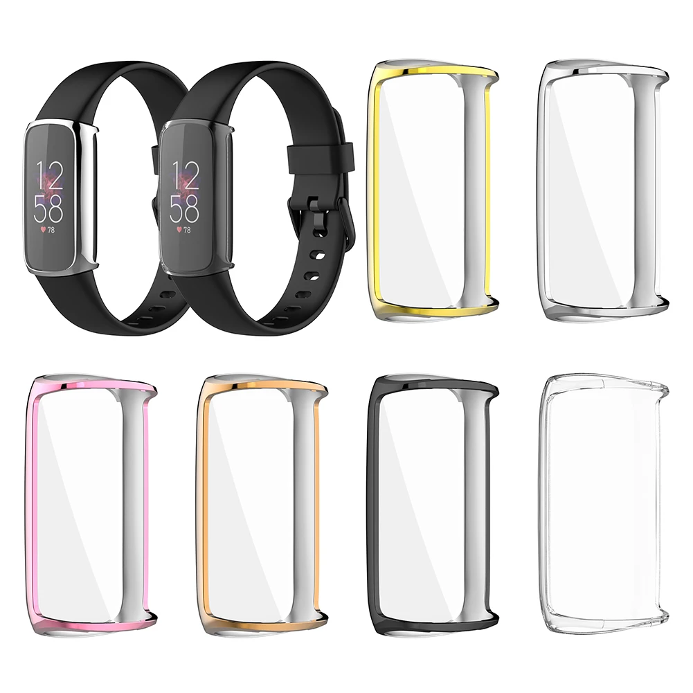 

Protection Case For -Fitbit Luxe Smart Watch Plating TPU Soft Cover Full Screen Protector Shell For -Fitbit Luxe