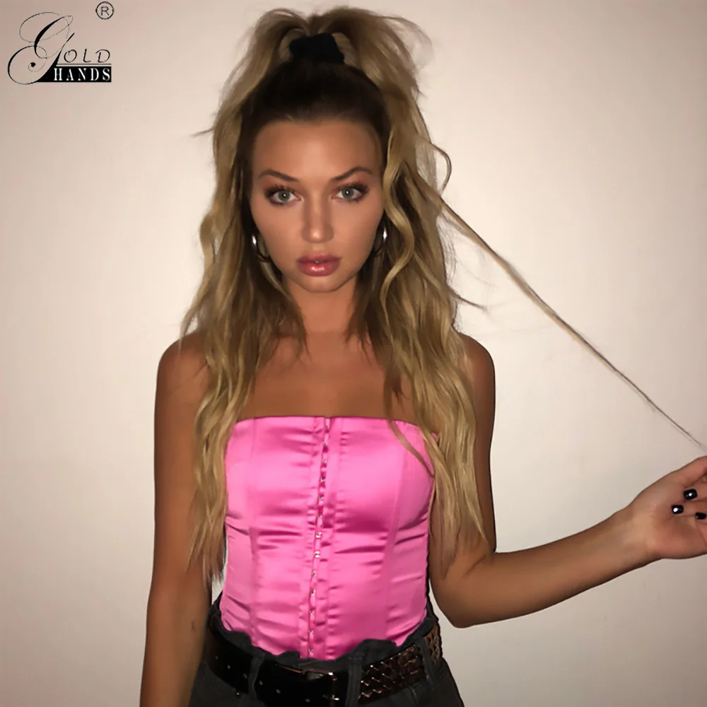 Женский бандажный Топ винтажный короткий топ с завязками на спине золотыми