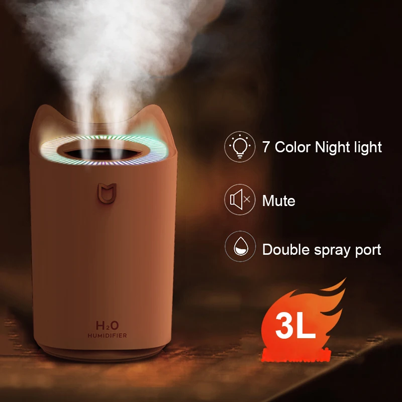 Ультразвуковой USB увлажнитель воздуха двойной спрей порт эфирное масло