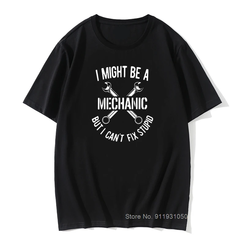 

Mechanic T-Shirts Men Car Fix Engineer Awesome Cotton Tee Shirt Crew Neck Short Sleeve T Shirt Big Size Clothes
