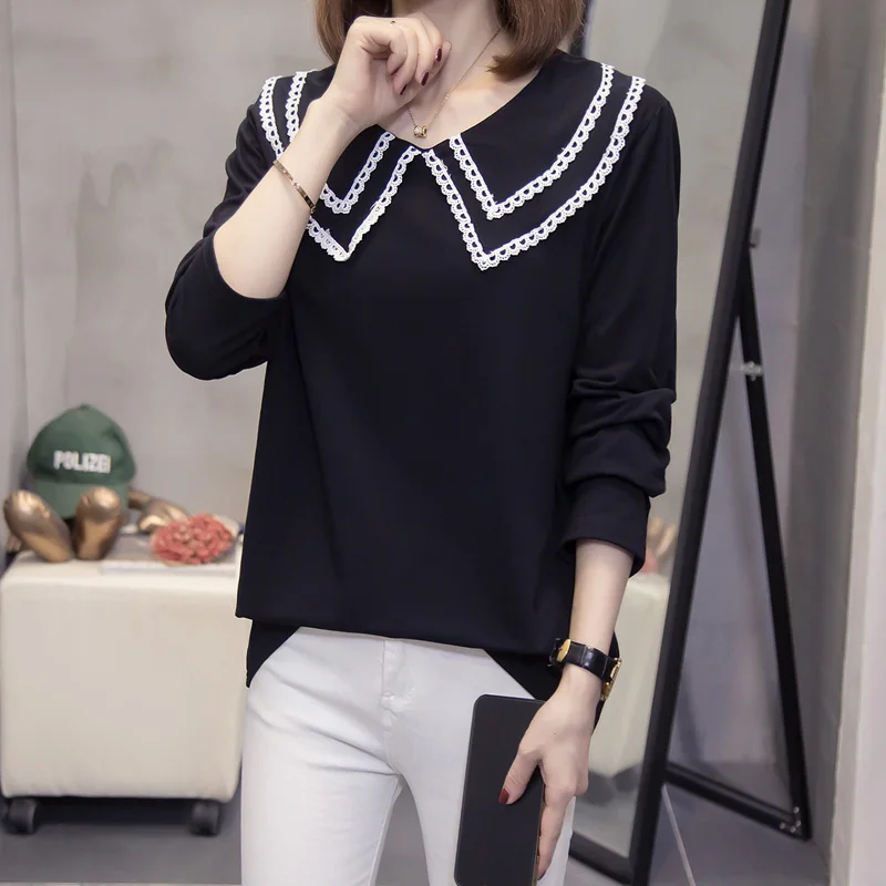 

Блузка женская оверсайз с длинным рукавом, осенняя