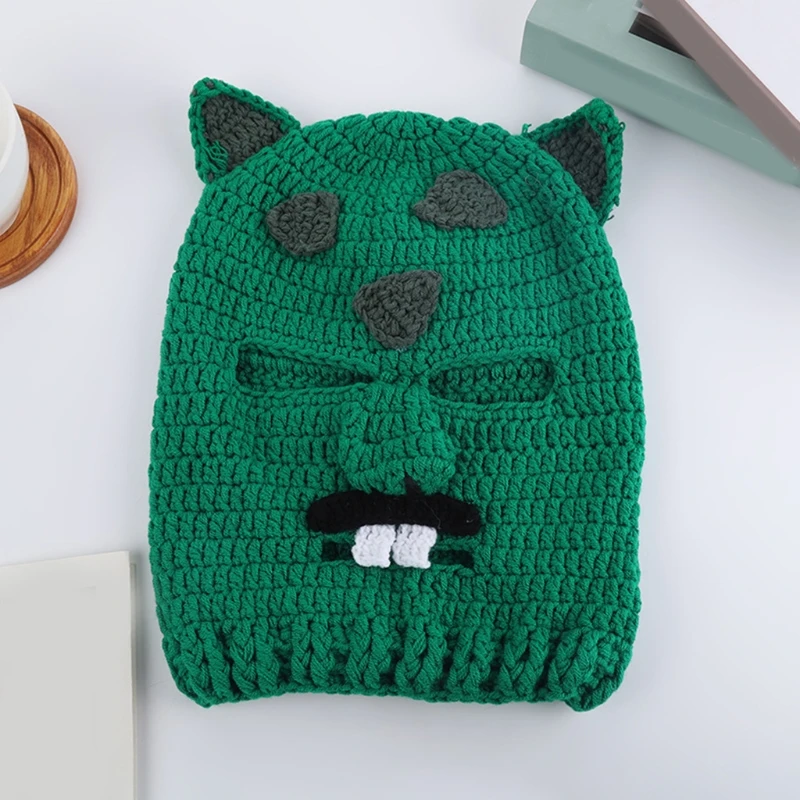 Милая забавная маска для лица вязаная креативная шапка грабителя Лыжная