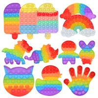 rainbow push bubble fidget anti stress sensory toy for children autisim game stress relief squishy simple dimple fidget toys