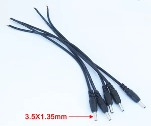 100pcs 25cm 3.5mmx1.35mm DC Power Plug Male Connector Cable Pigtail Plug Wire Item No.: 160035