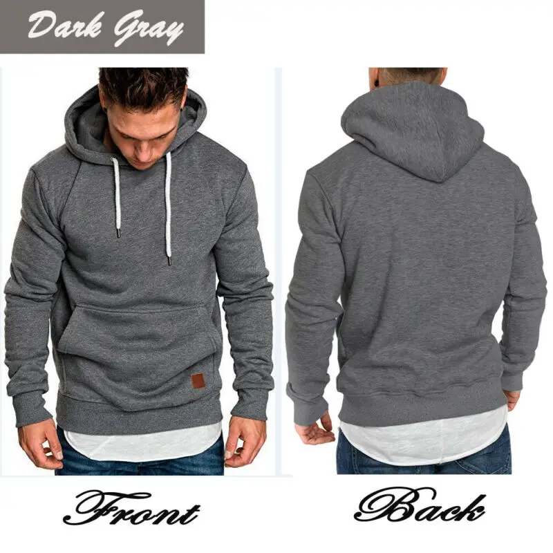 Новейшая модель Свитшот Для мужчин Slim Fit Спортивная мышцы толстовки Топы из с