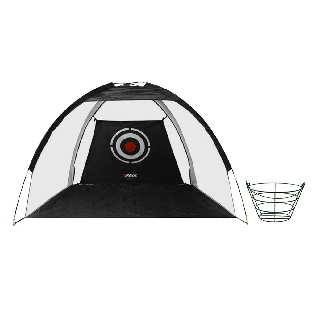 

Golf Practice Net Adults Kids Home Training Aids Target Cage Metal Ball Basket