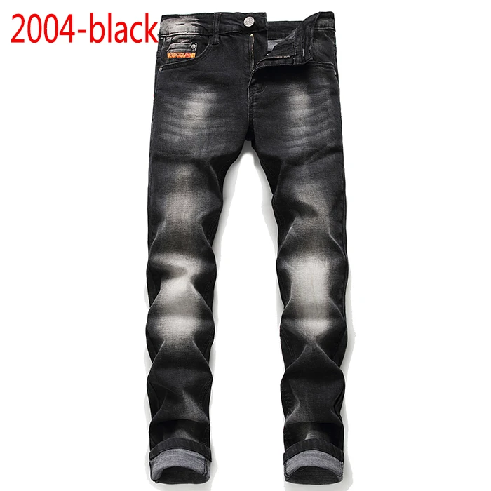 

European men dsq Italy brand jeans pants Men slim jeans zipper letter straight jeans pants gentleman black hole jeans for men