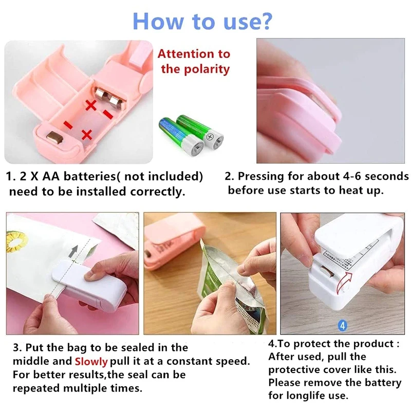 Plastic Bag Sealer Heat Package Machines Mini Handy Sealing Machine Household Heat Food Snack Clip Heat Sealer For Kitchen