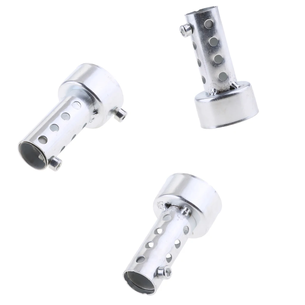 3 Pack Aluminum Universal Motorcycle Exhaust Silencer 42mm 45mm 48mm inch Length Silver | Автомобили и мотоциклы