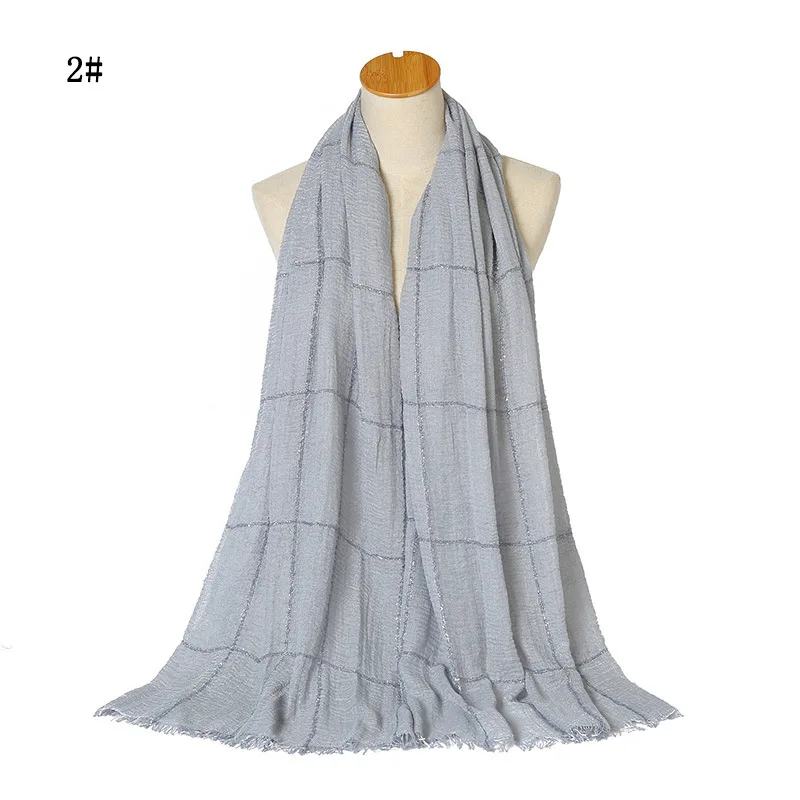 

New Pure Color Bright Silk Plaid Scarf Silver Scarf Solid Color Women's Scarf Headtie