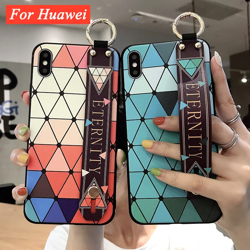 Для Huawei P20 Lite 2019 P30 Pro Чехол из ТПУ с геометрическим браслетом чехол для P Smart Z Mate 20 Y9