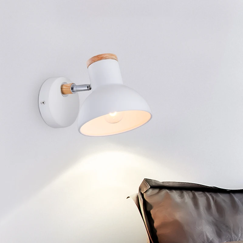 Скандинавский деревянный настенный прикроватный бра светильник для чтения