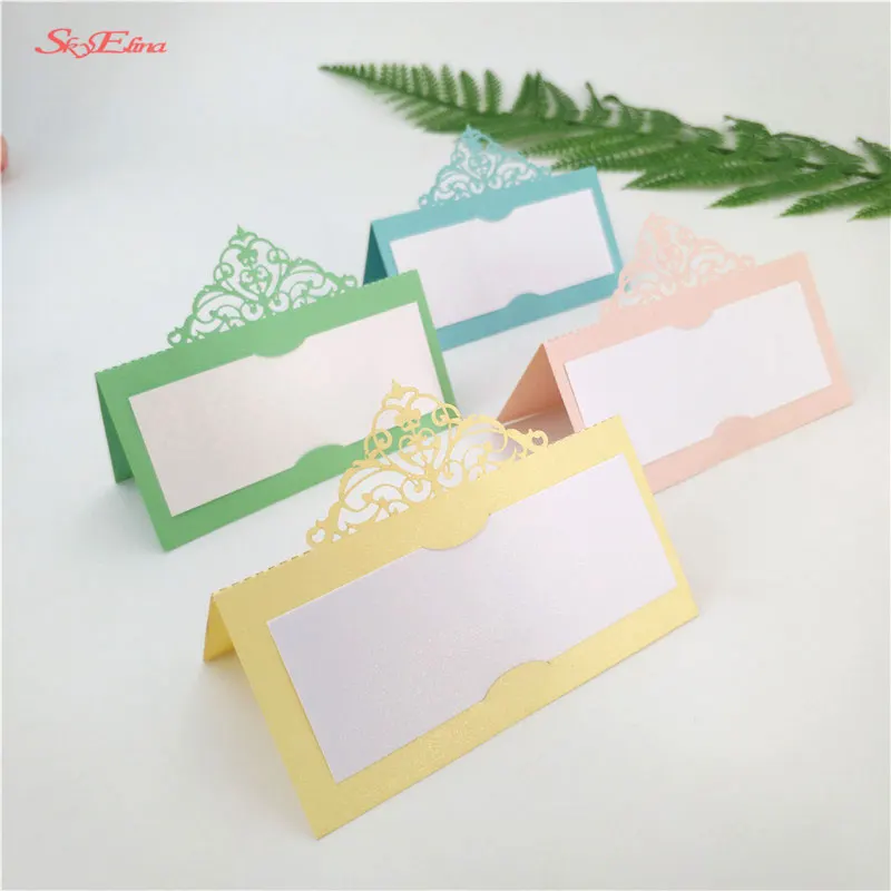 10/50/100 шт. выдалбливают придиванный столик &quotЛюкс&quot Имя Место карты одежда для